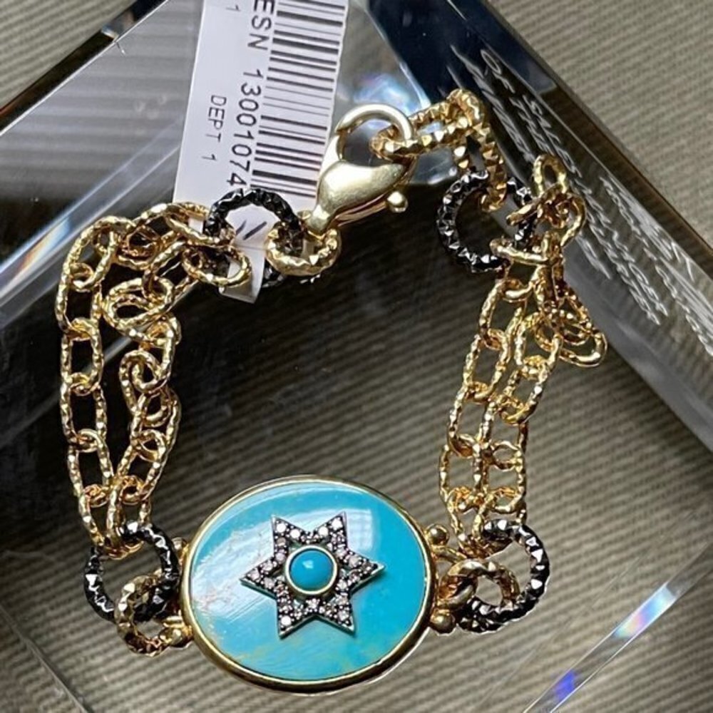 RARITIES Carol Brodie Kingman  TURQUOISE Star Bracelet new - Picture 6 of 14